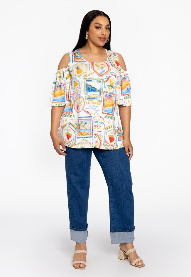 Blouses korte mouw multicolor Yoek