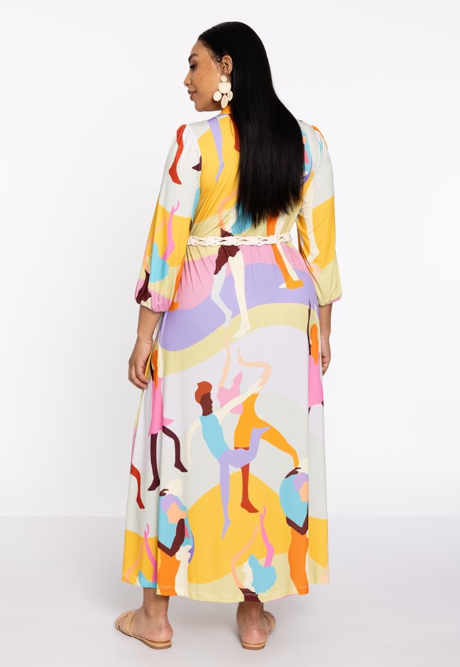 Jurken lange mouw multicolor Yoek