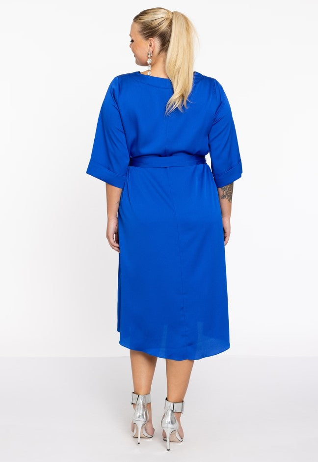 Jurken lange mouw blauw Yoek