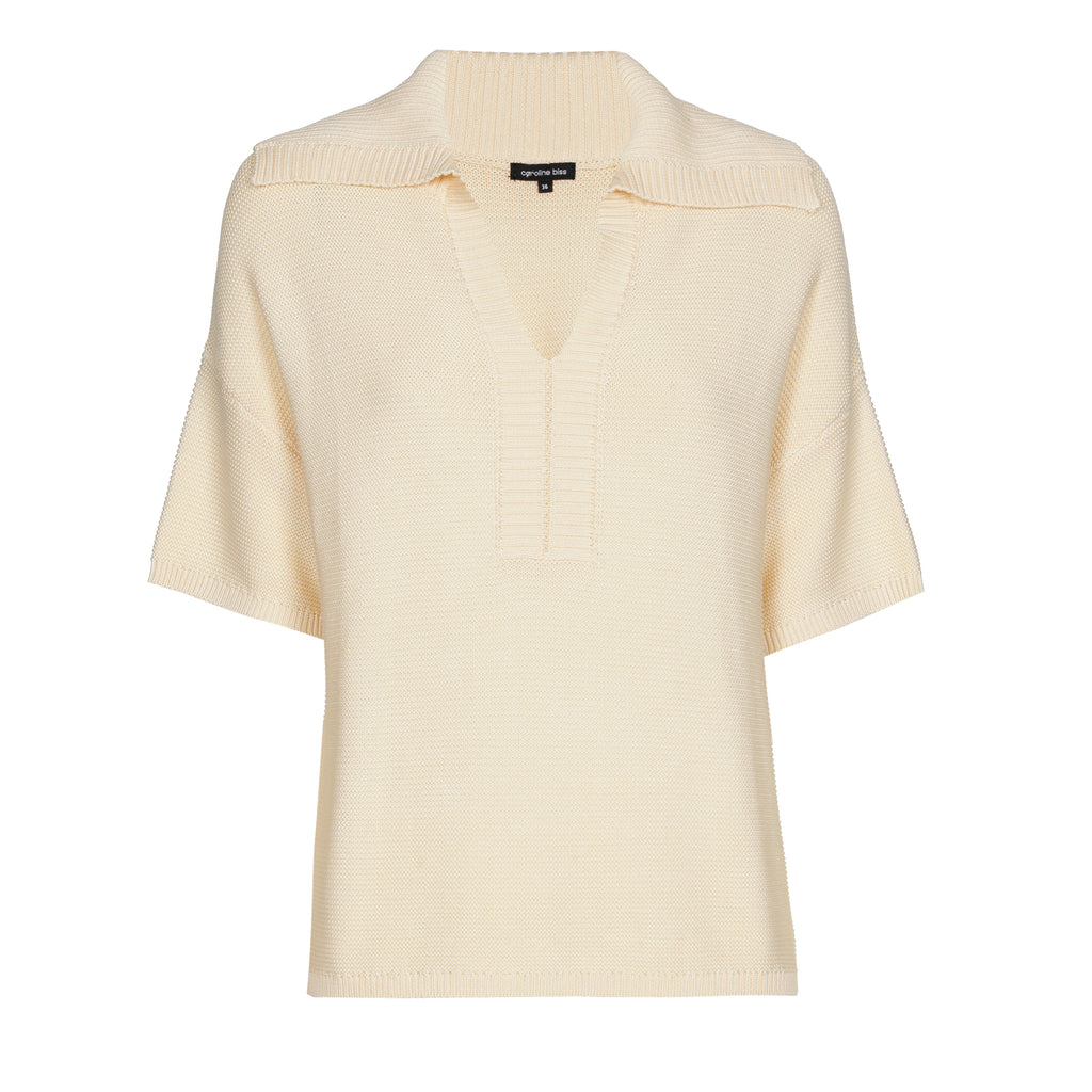 Polo's korte mouw beige Caroline Biss