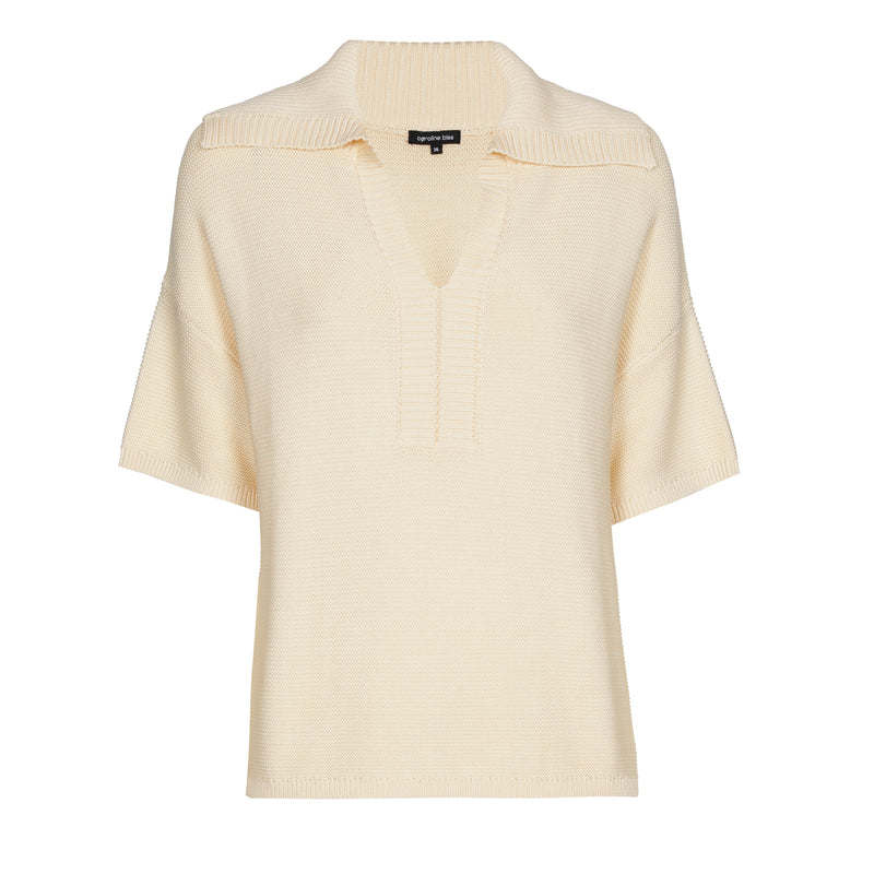 Polo's korte mouw beige Caroline Biss