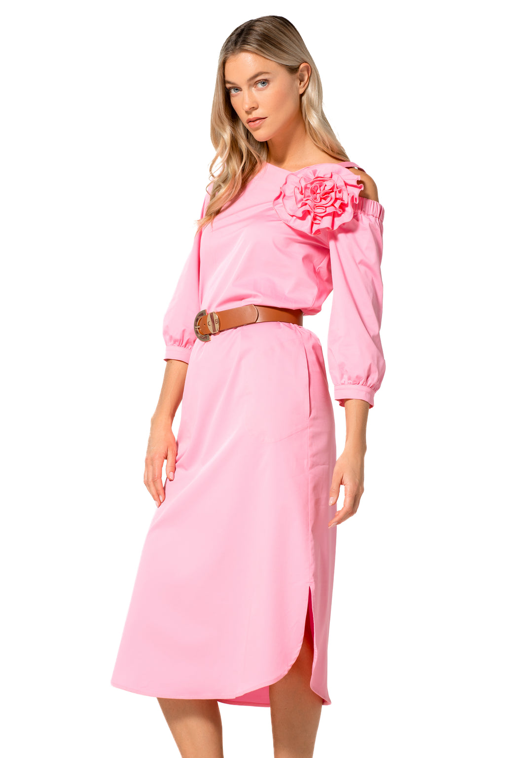 Jurken lange mouw roze Caroline Biss