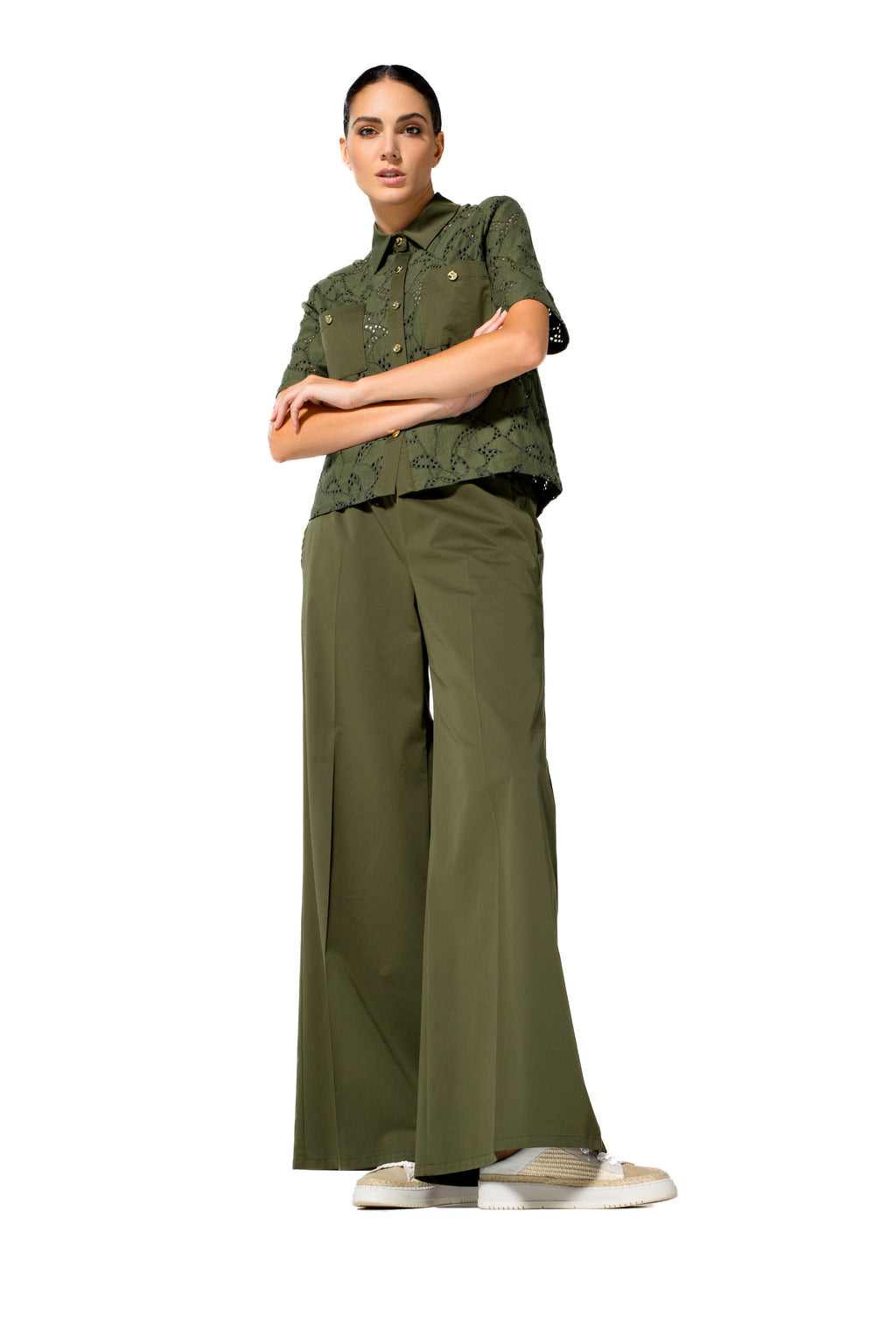 Blouses korte mouw groen Caroline Biss