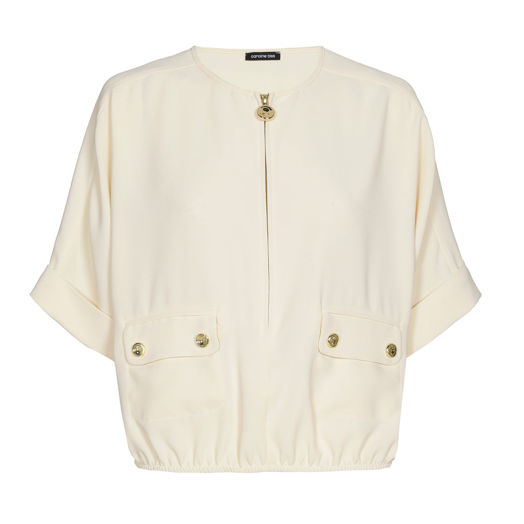 Blouses korte mouw beige Caroline Biss