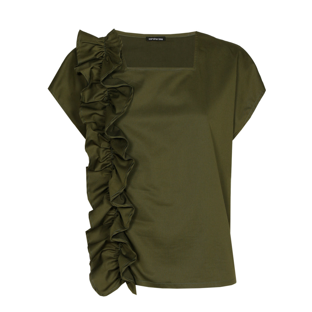 Blouses korte mouw groen Caroline Biss