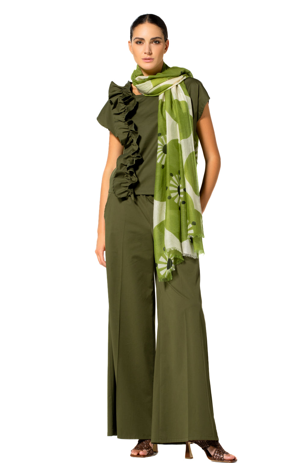 Blouses korte mouw groen Caroline Biss