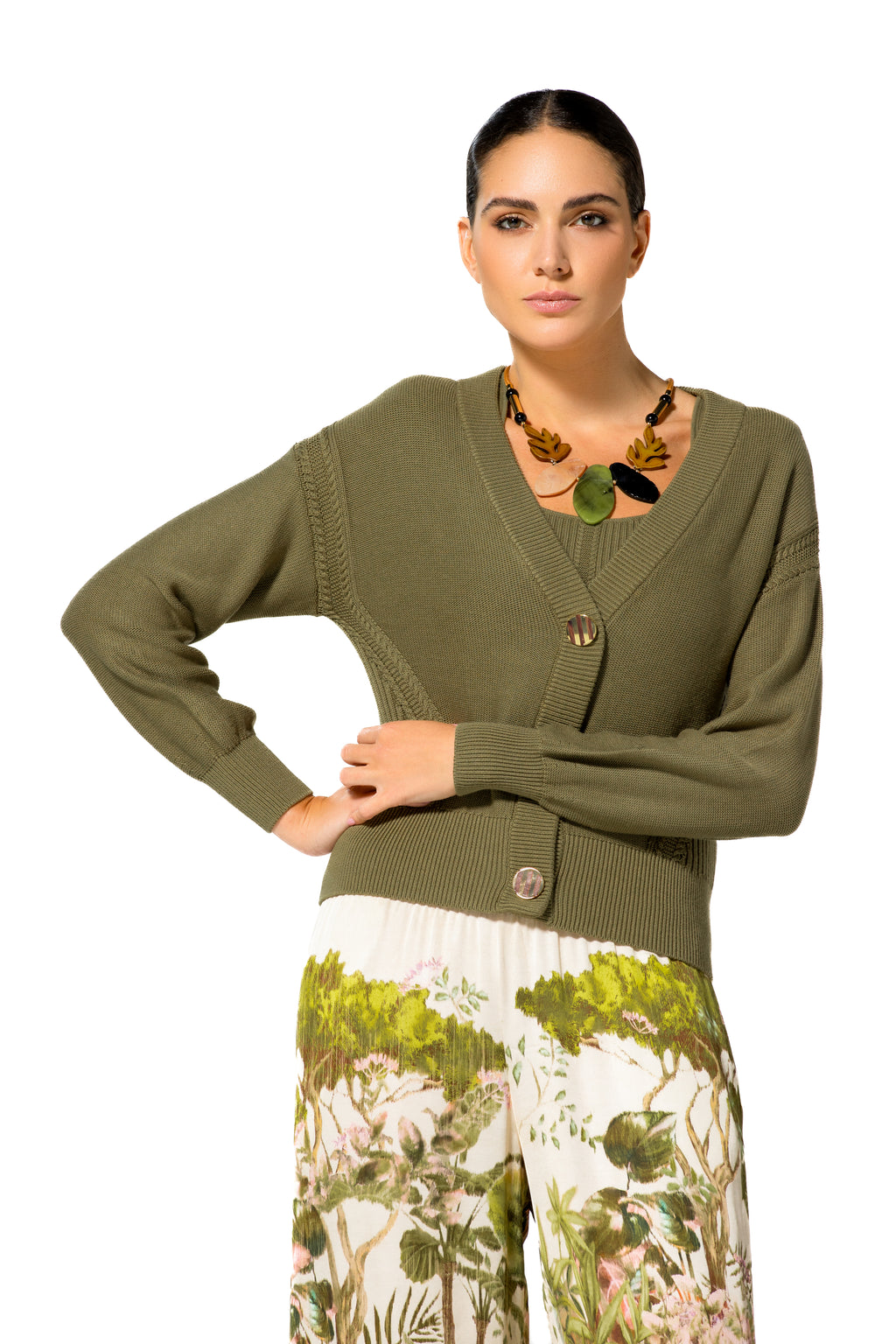 Cardigans groen Caroline Biss