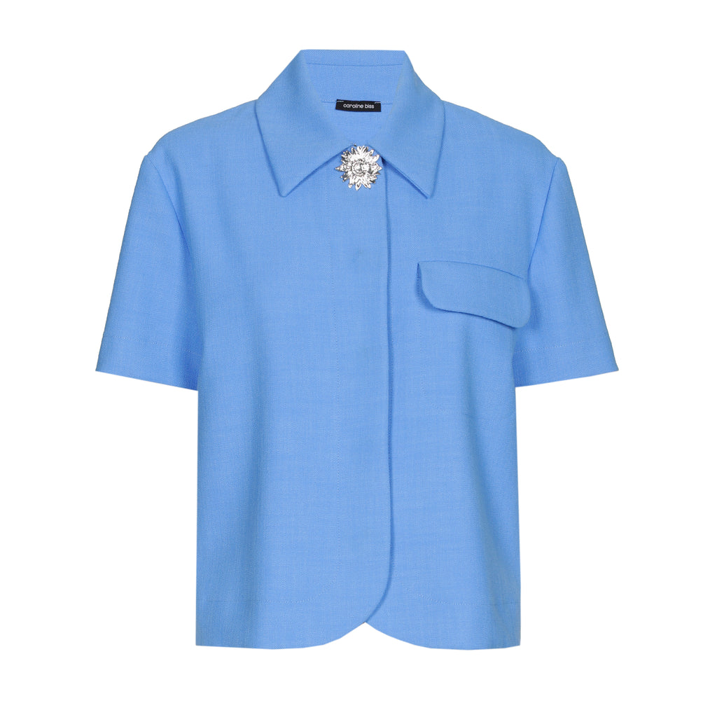 Blouses korte mouw blauw Caroline Biss