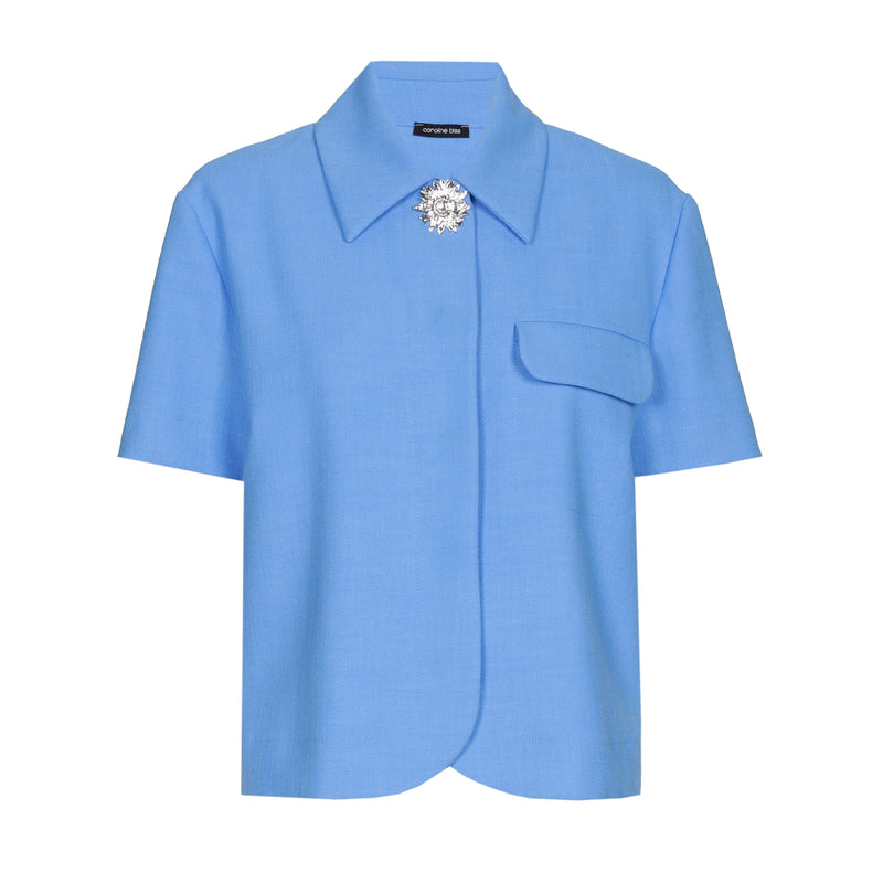 Blouses korte mouw blauw Caroline Biss