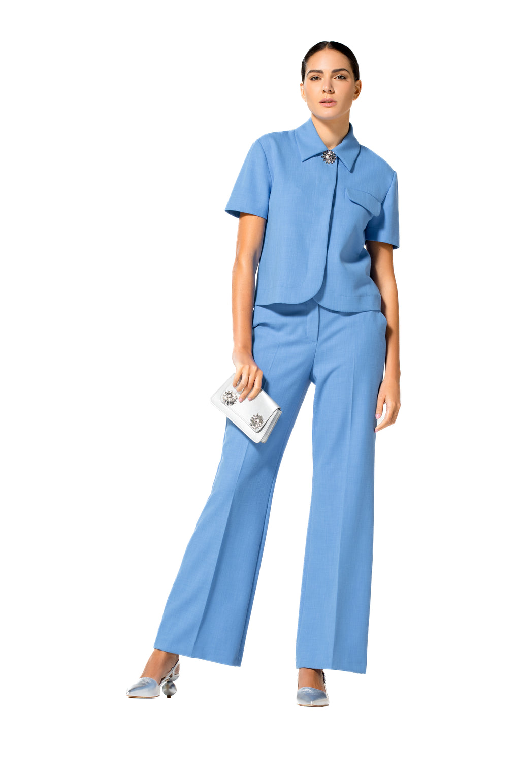 Blouses korte mouw blauw Caroline Biss