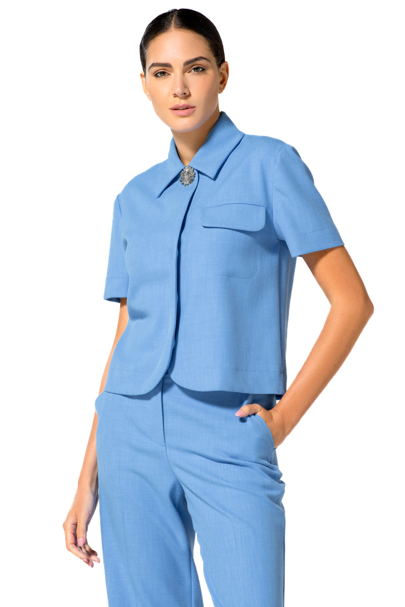 Blouses korte mouw blauw Caroline Biss