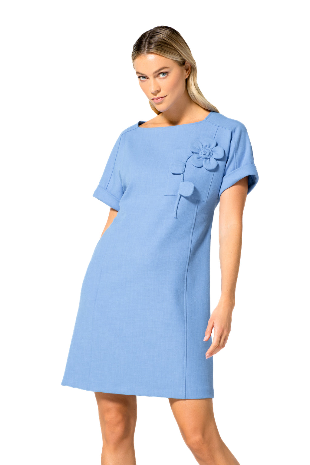 Jurken korte mouw blauw Caroline Biss