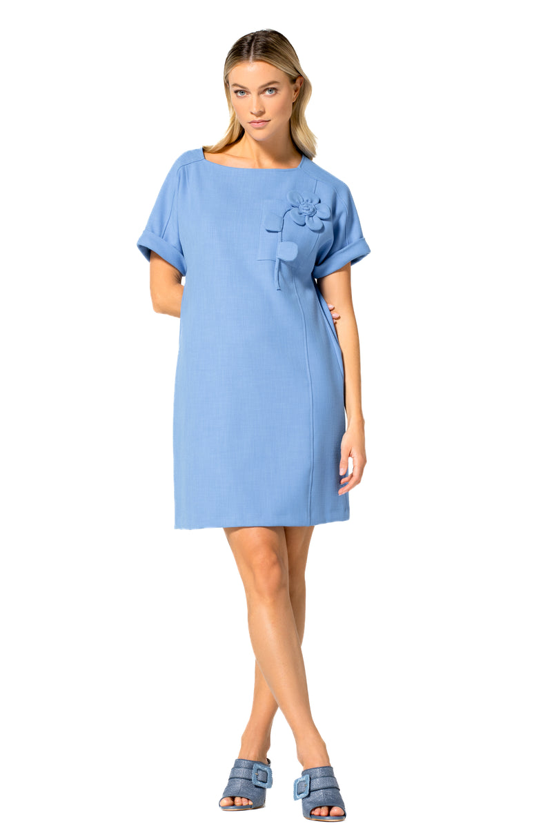 Jurken korte mouw blauw Caroline Biss