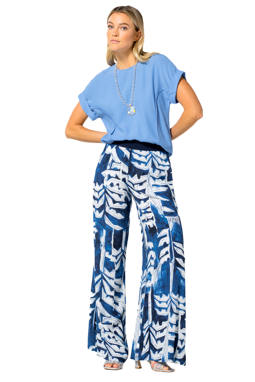 Blouses korte mouw blauw Caroline Biss