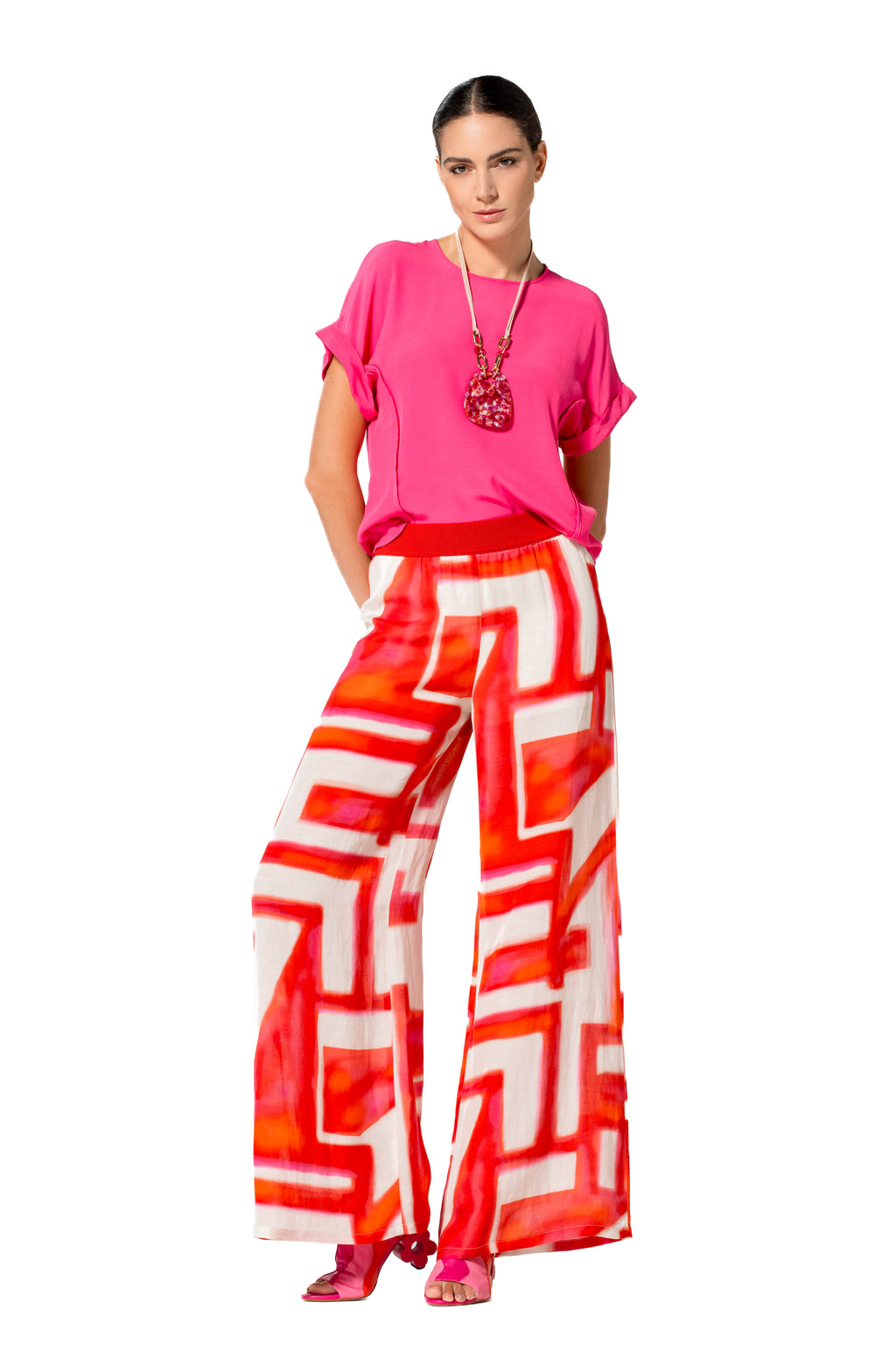 Blouses korte mouw roze Caroline Biss