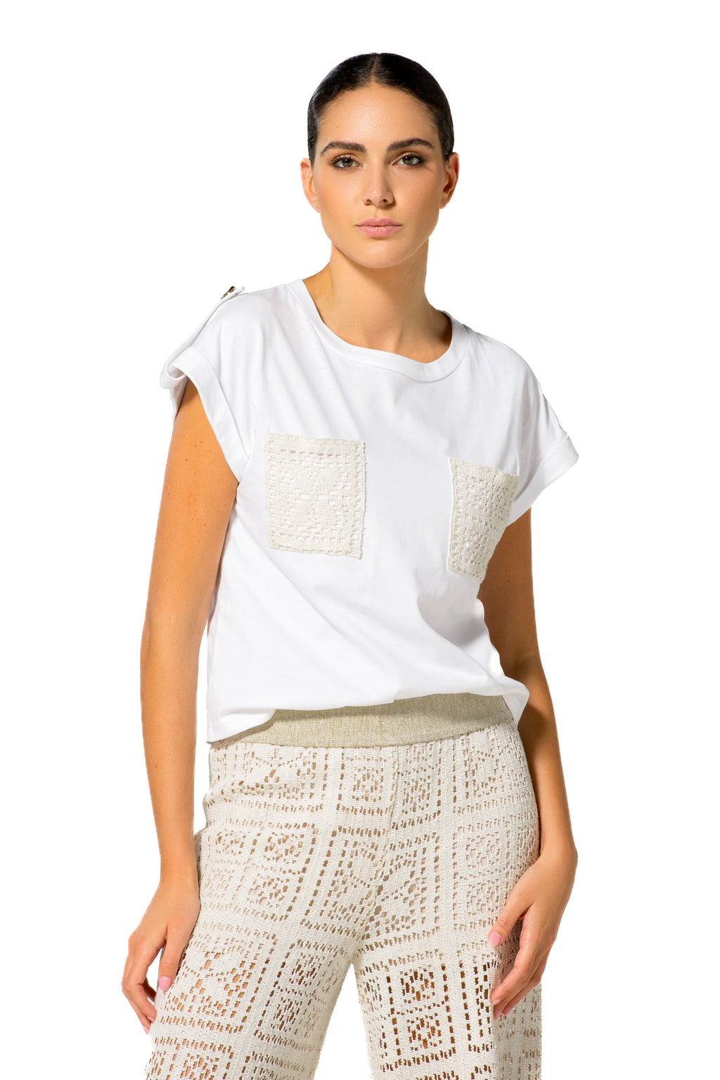 T-shirts korte mouw wit Caroline Biss