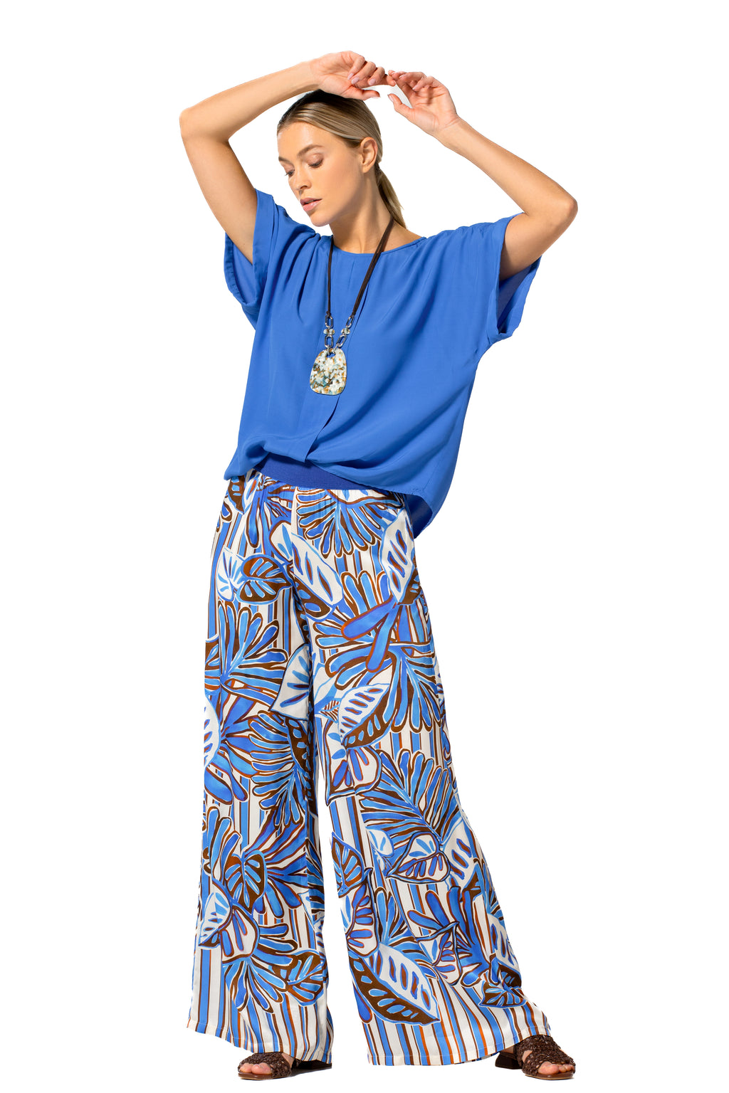 Blouses korte mouw blauw Caroline Biss