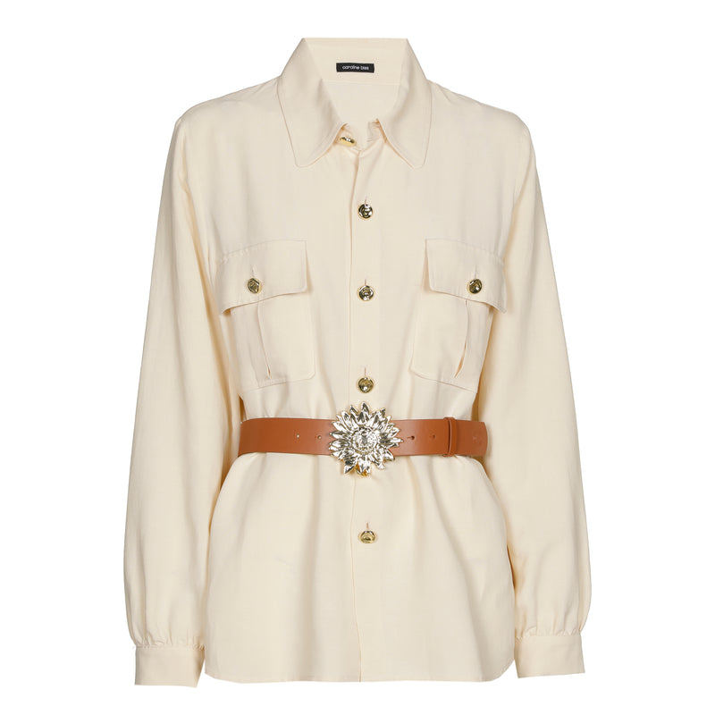 Blouses lange mouw beige Caroline Biss