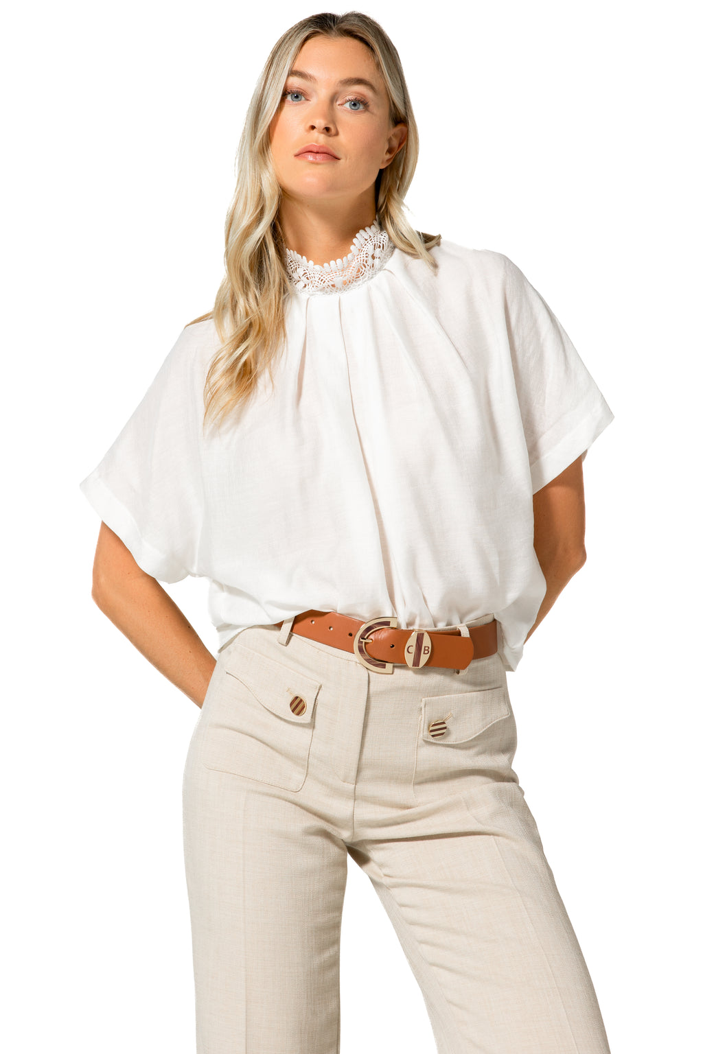 Broeken beige Caroline Biss