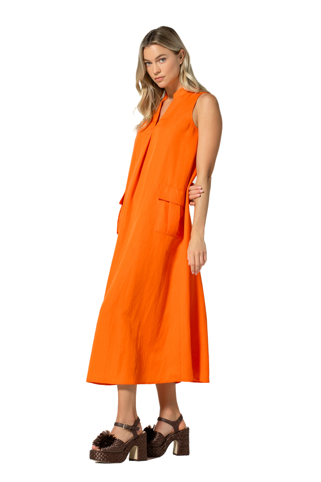 Jurken zonder mouw oranje Caroline Biss