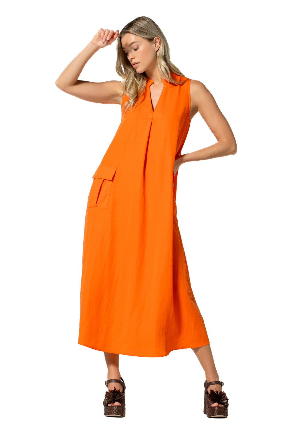 Jurken zonder mouw oranje Caroline Biss