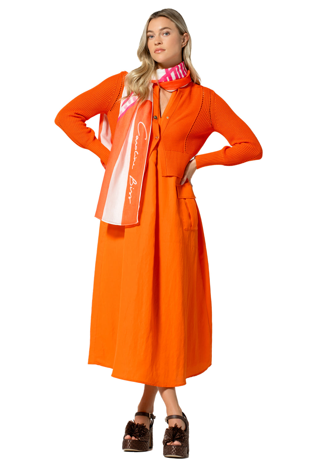 Jurken zonder mouw oranje Caroline Biss