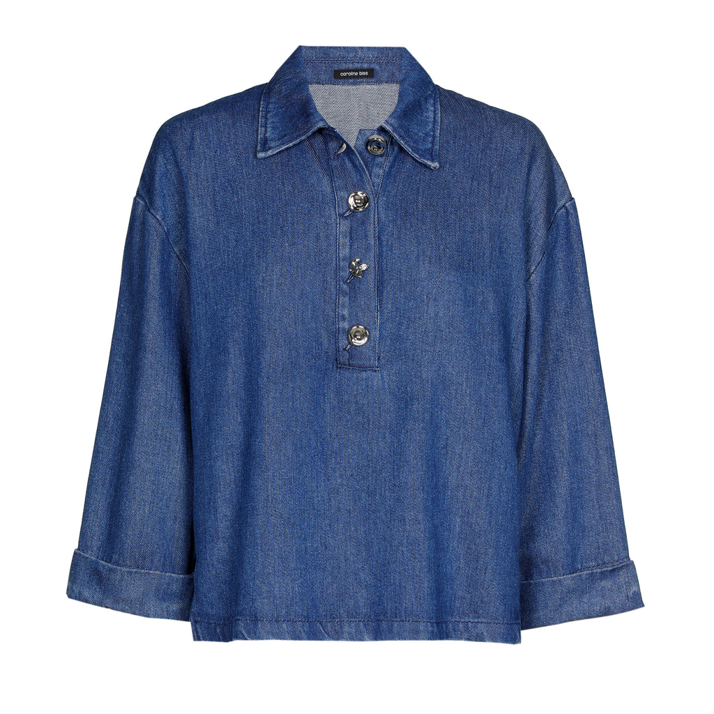 Blouses lange mouw blauw Caroline Biss