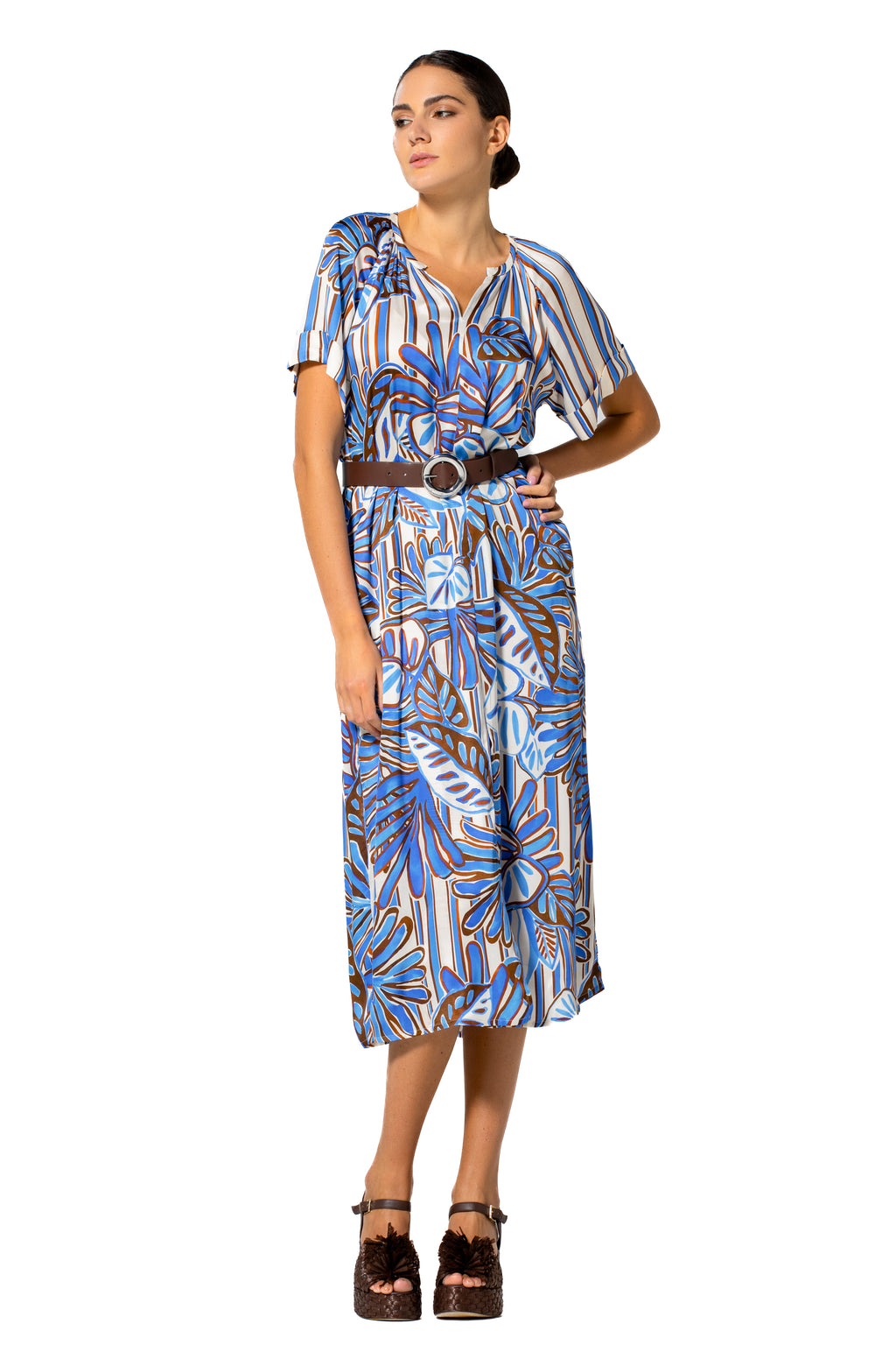 Jurken korte mouw multicolor Caroline Biss