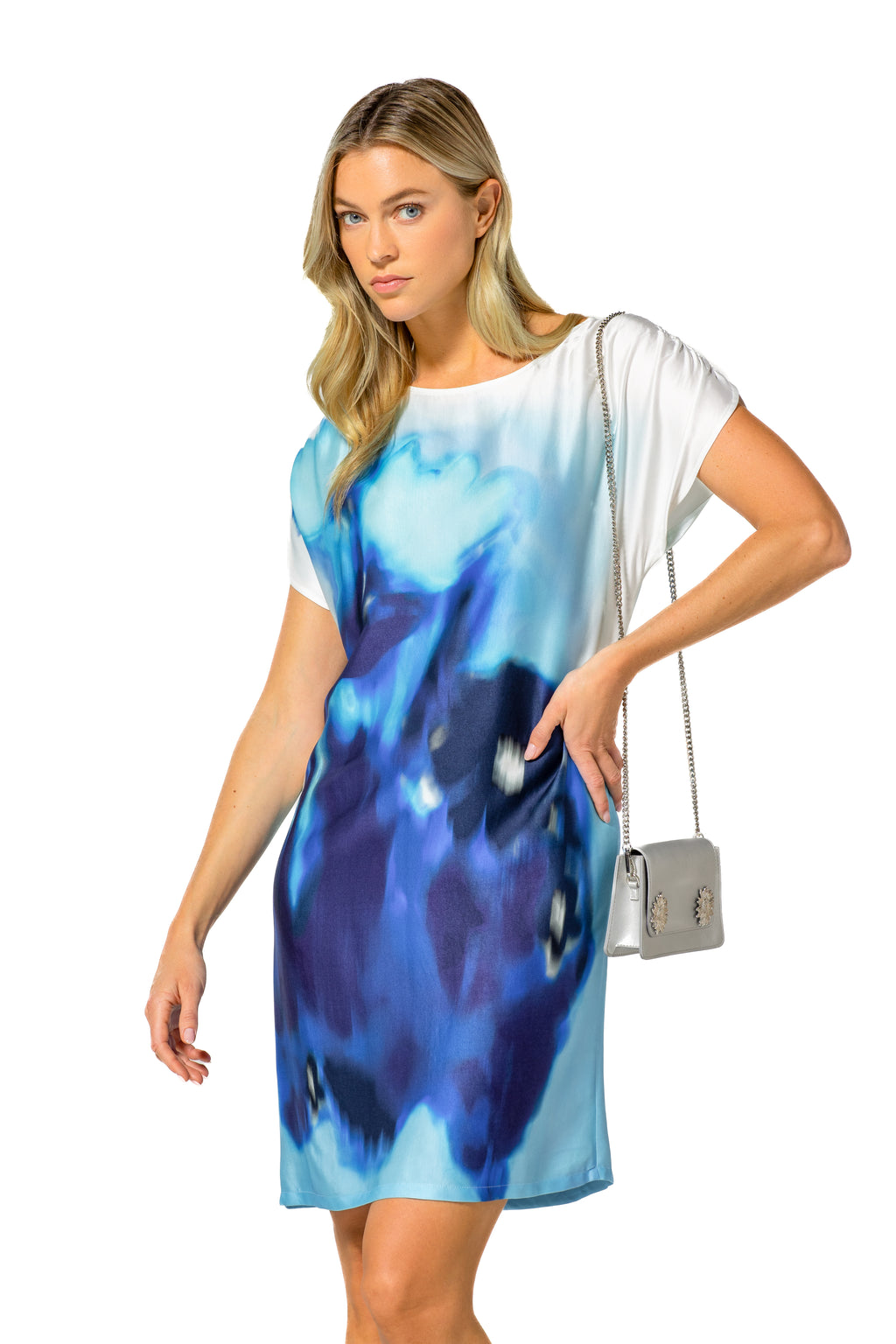Jurken korte mouw blauw Caroline Biss