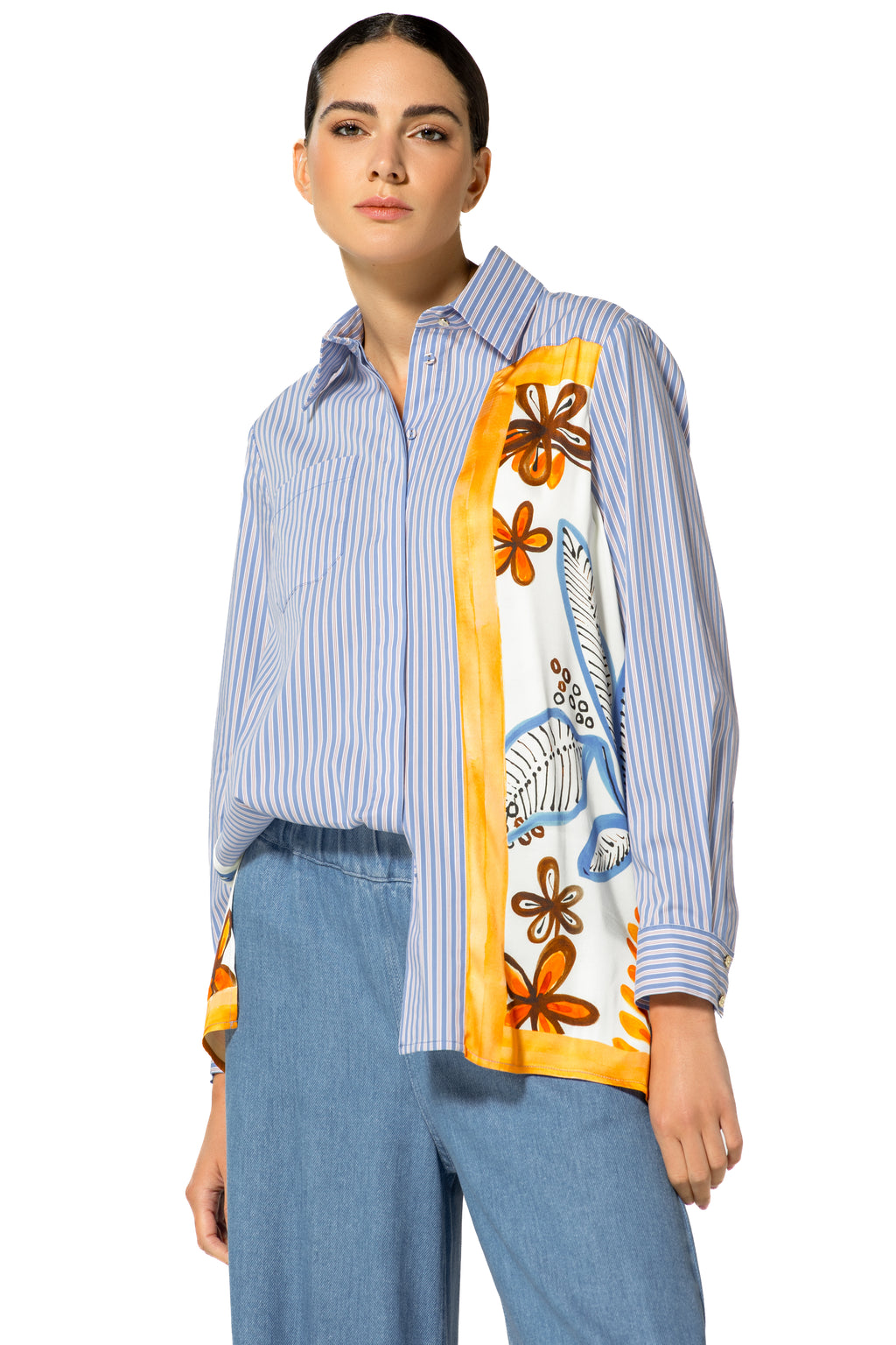 Blouses lange mouw blauw Caroline Biss