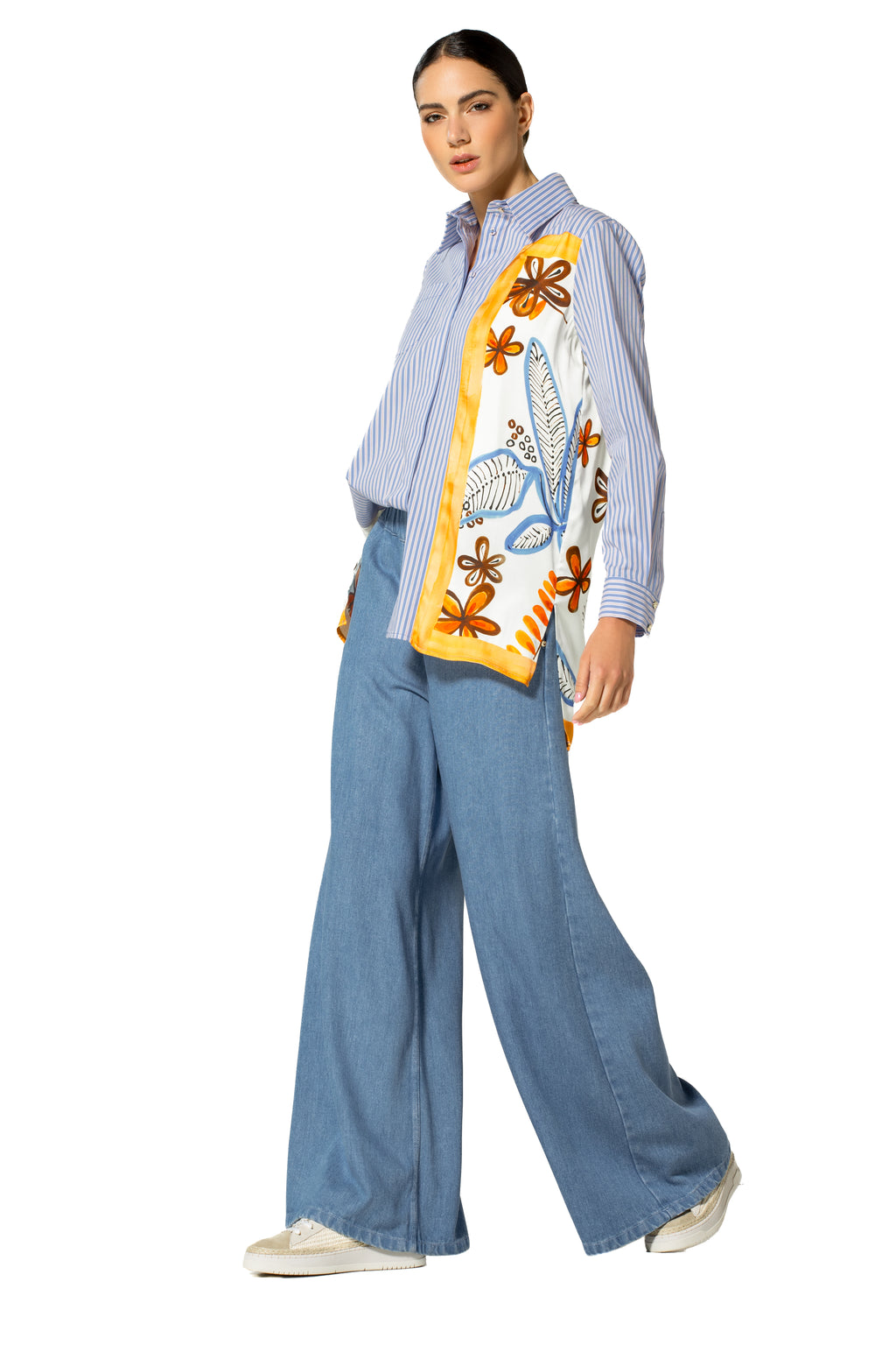 Blouses lange mouw blauw Caroline Biss