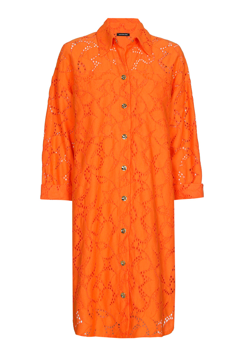 Jurken lange mouw oranje Caroline Biss