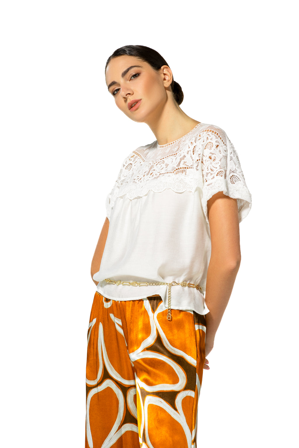 Blouses korte mouw wit Caroline Biss