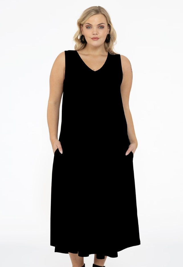 Jurken zonder mouw zwart Yoek