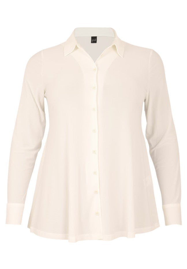 Blouses lange mouw beige Yoek