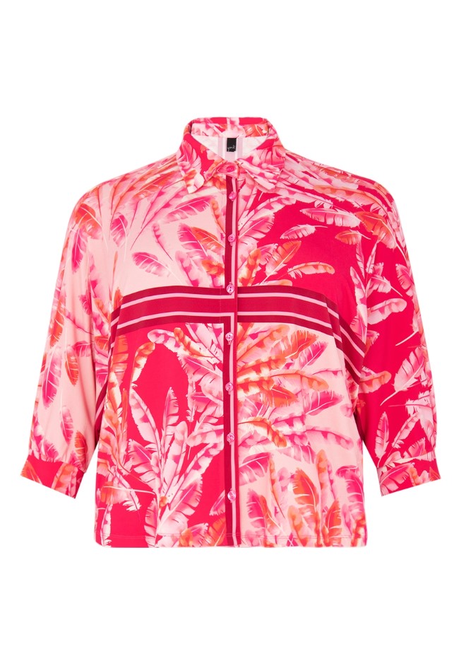 Blouses lange mouw roze Yoek