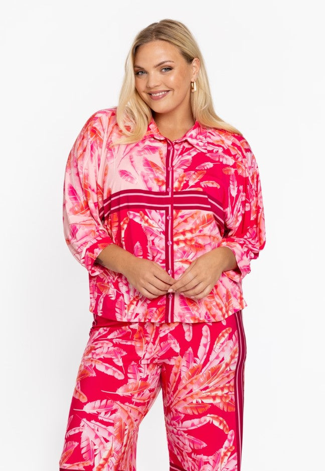 Blouses lange mouw roze Yoek