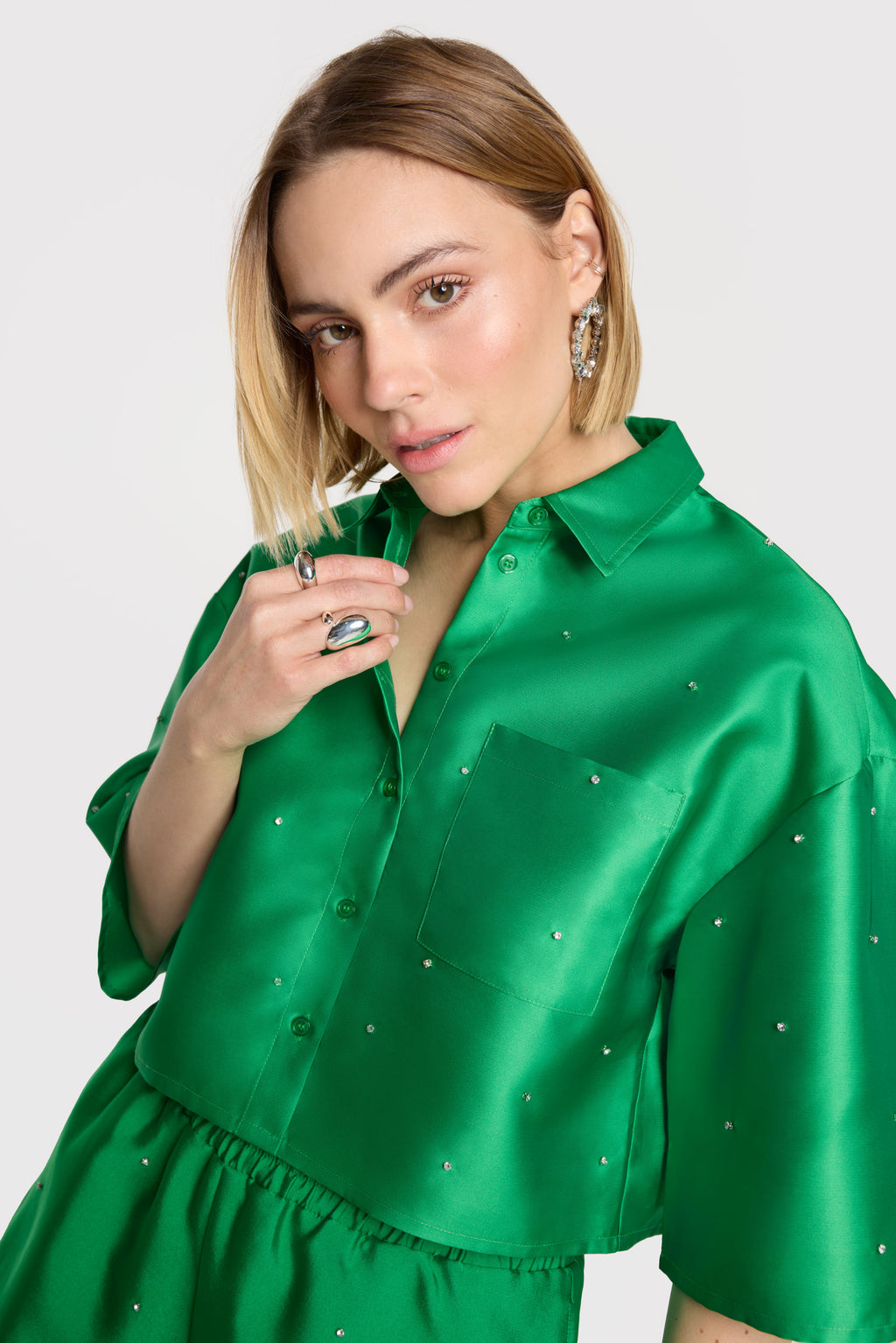 Blouses korte mouw groen ALIX The Label