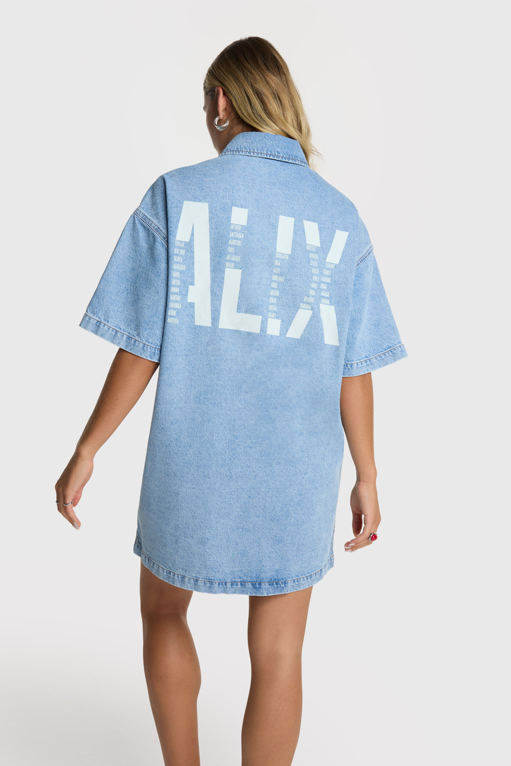 Jurken korte mouw blauw ALIX The Label