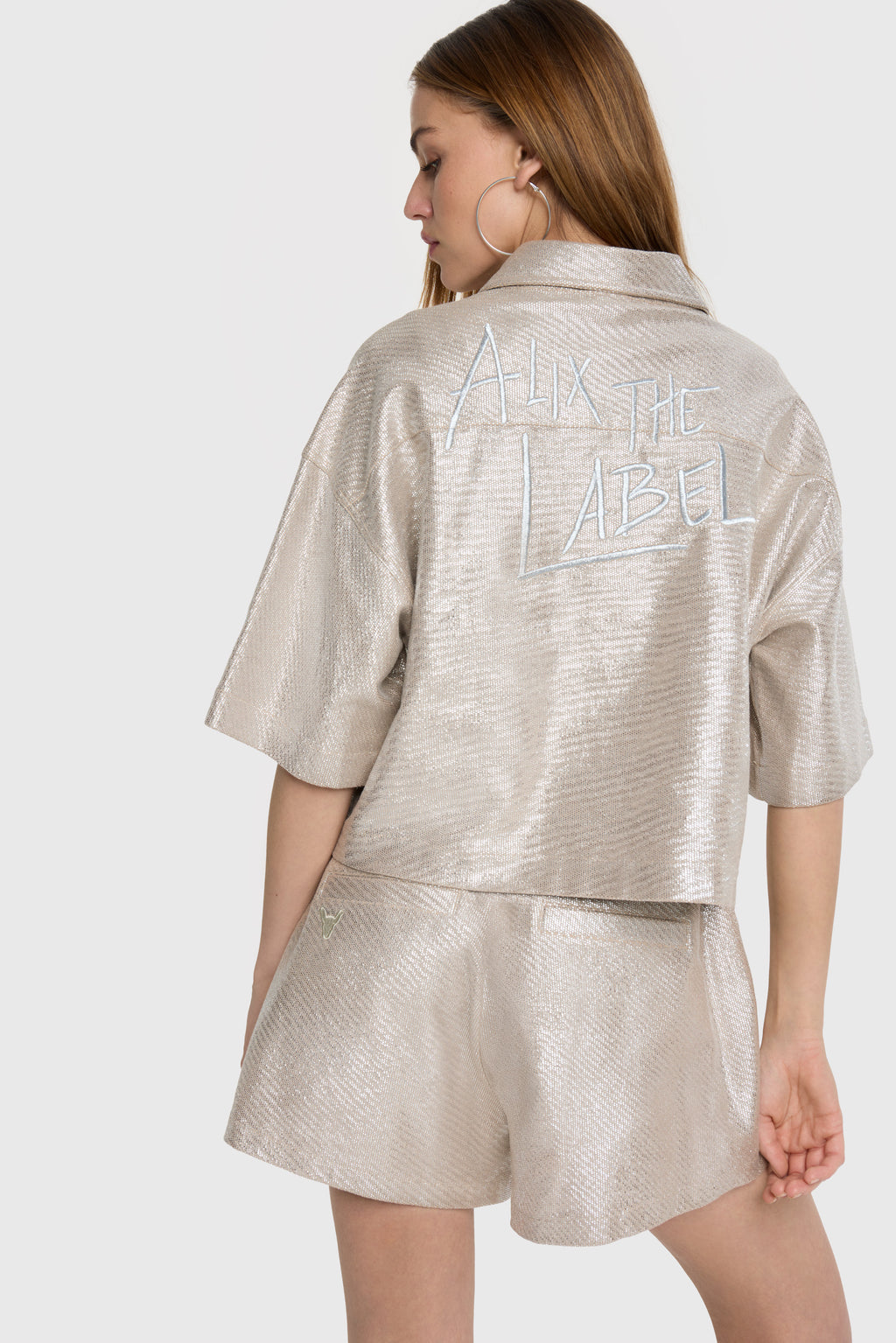 Blouses korte mouw zilver ALIX The Label