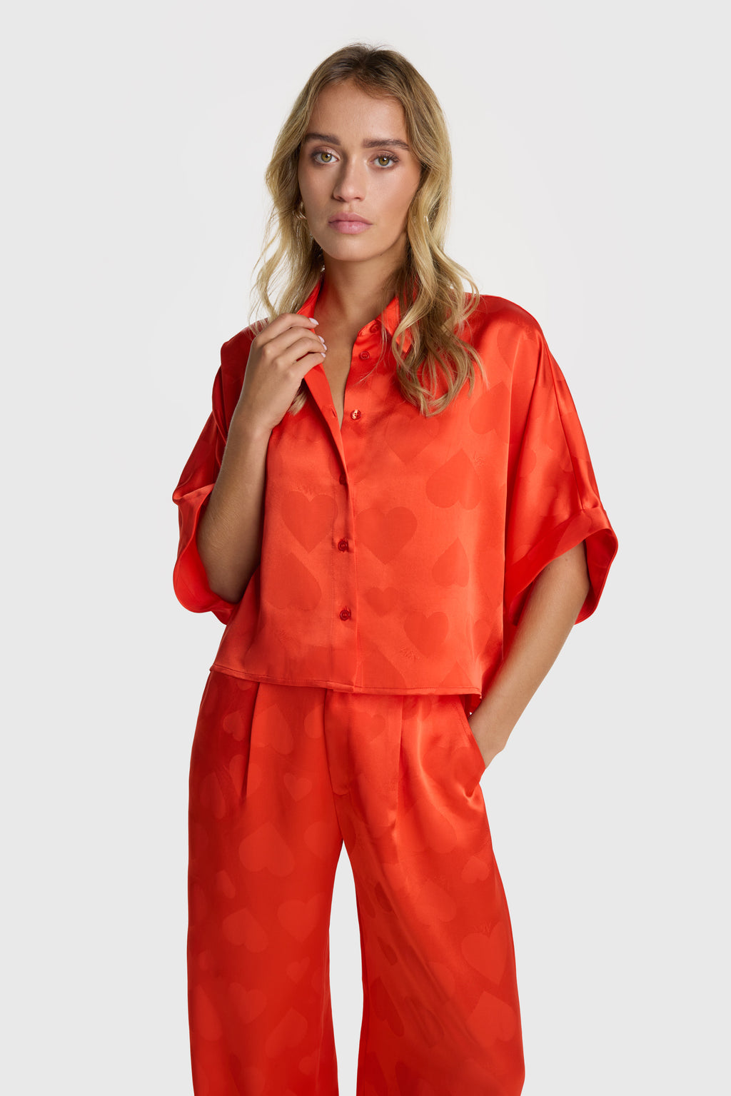 Blouses korte mouw oranje ALIX The Label