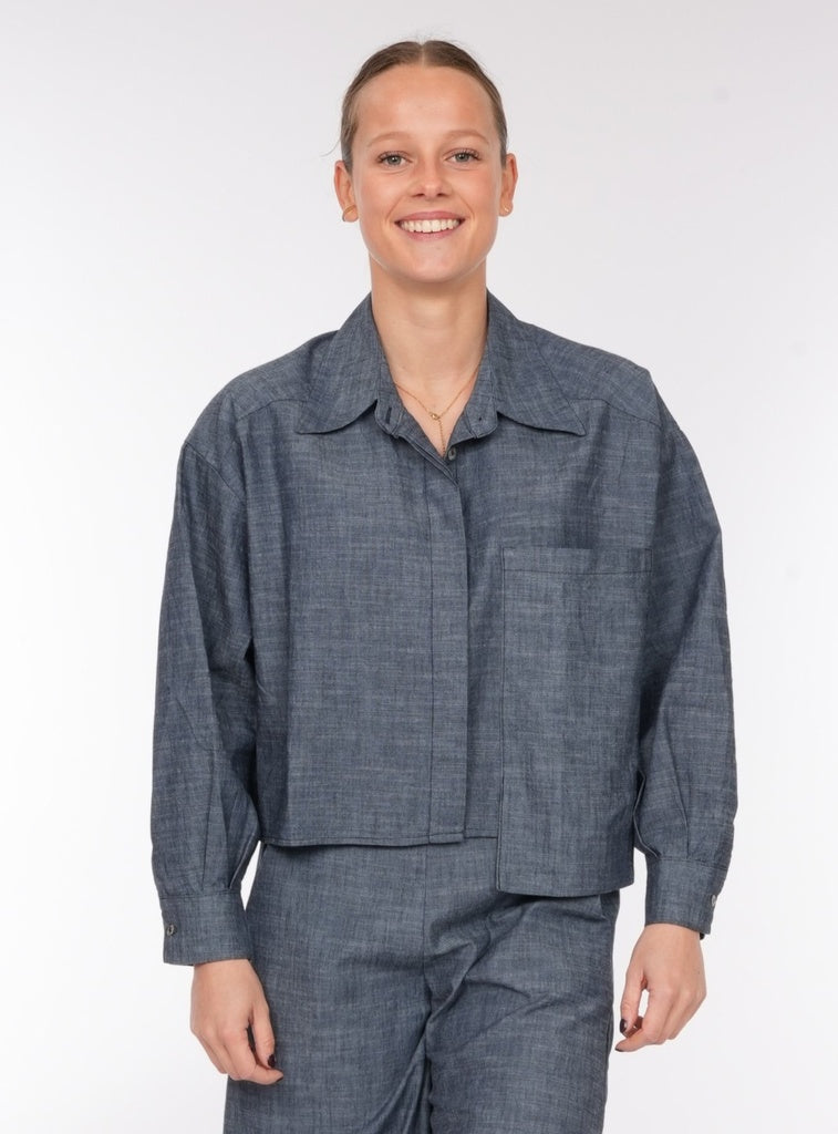 Blouses lange mouw blauw BLACK ROSE