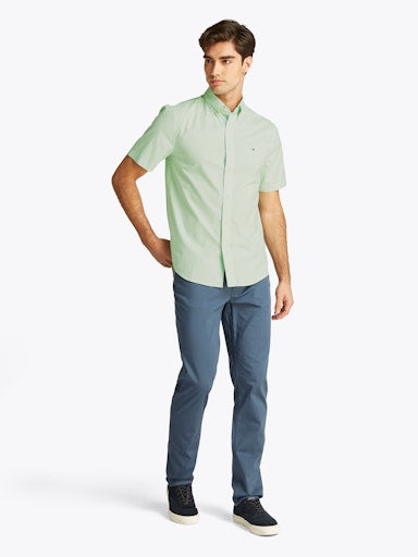 Hemden korte mouw groen Tommy Hilfiger