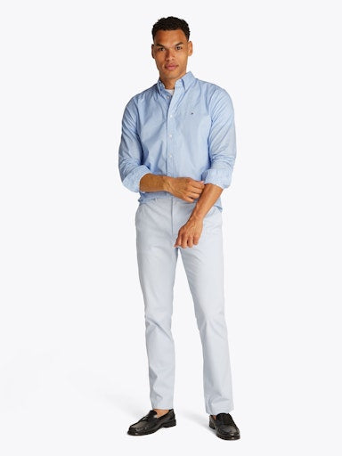 Hemden lange mouw blauw Tommy Hilfiger
