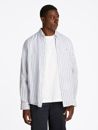 Hemden lange mouw blauw Tommy Hilfiger