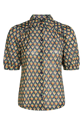 Blouses korte mouw blauw King Louie