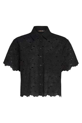 Blouses korte mouw zwart King Louie