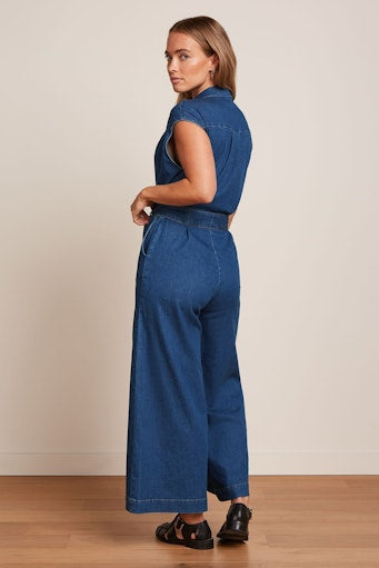 Jumpsuits korte mouw blauw King Louie