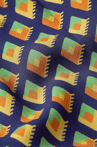 Blouses korte mouw blauw King Louie