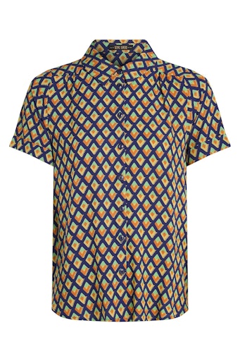 Blouses korte mouw blauw King Louie